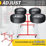 DURAFORCE Rotating Portable Wheel Paint Stand Rim Painting Rack Holder Drying Repair