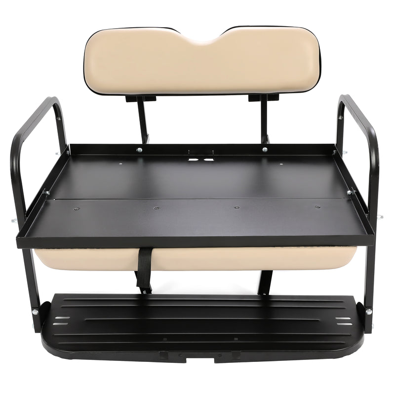 Tan Flip Folding Rear Back Seat Kit for EZGO Marathon Pre-1994 Golf Cart