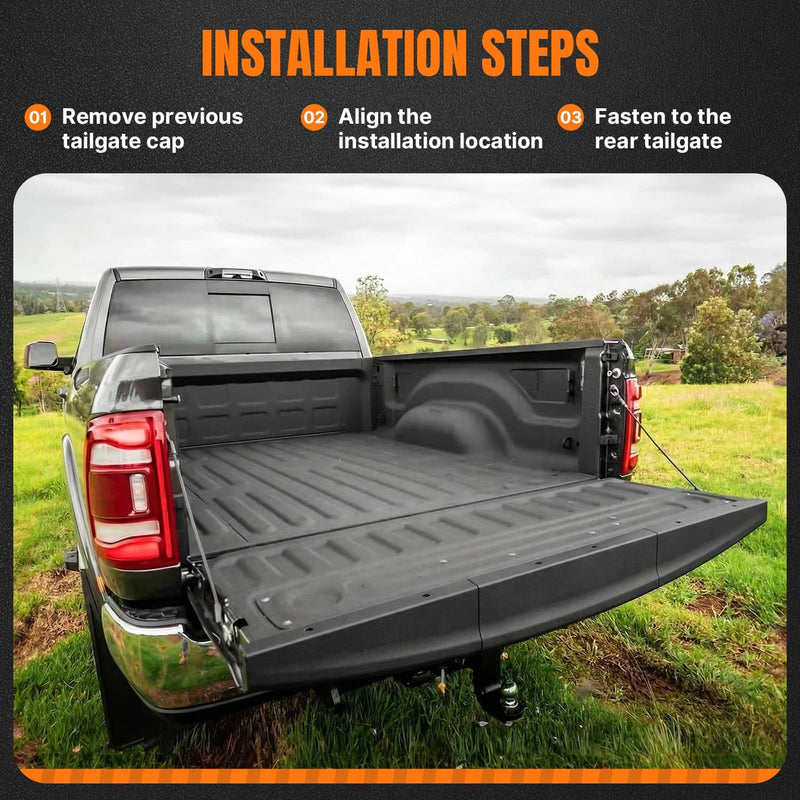 Tailgate Protector Top Cap Molding Cover Spoiler for Dodge Ram Classic 2019