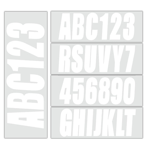 DURAFORCE Boat Registration Identification Numbers Sticker Decals White A-Z 0-9 4 Sets