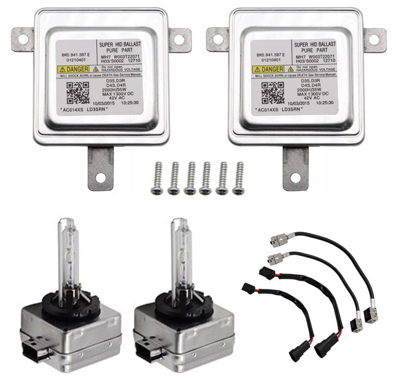 8K0941597E Xenon HID Headlight Ballast Control Unit & D3S Bulb for Audi VW 2Pcs