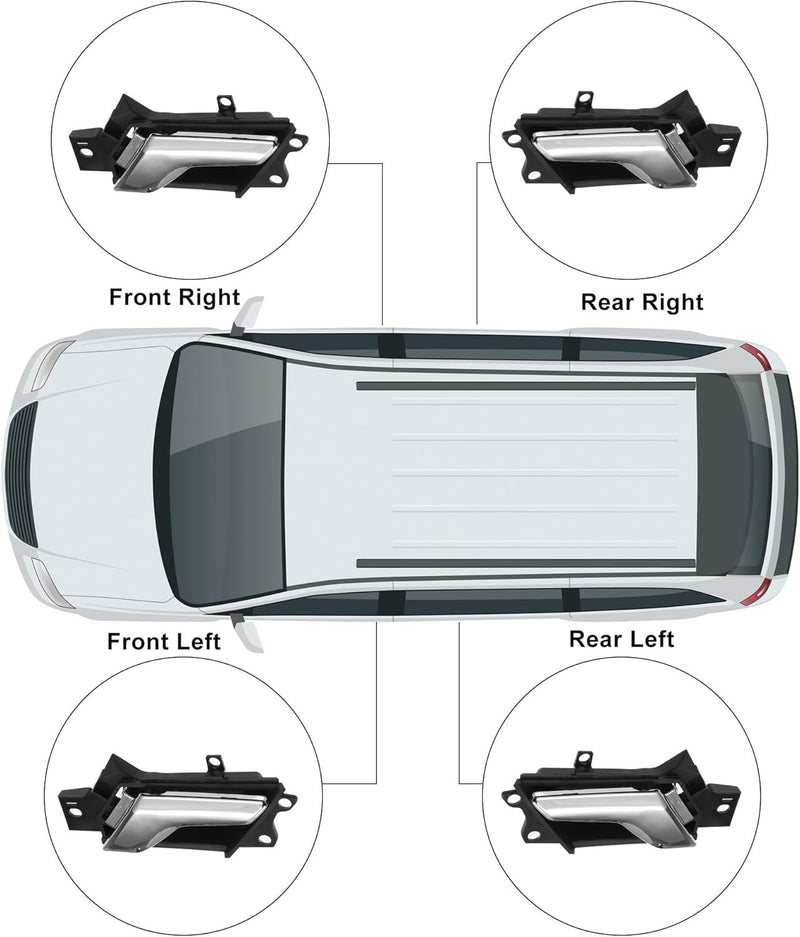 Door Inner Handle Chrome Left Right for Chevy Captiva Sport 2012 2013 2014 2015