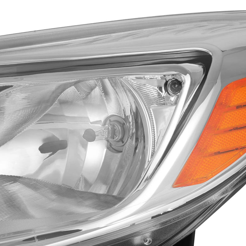 DURAFORCE Clear Lens Halogen Left Driver Side Headlight for Ford Focus 2012-2014 W/Bulb