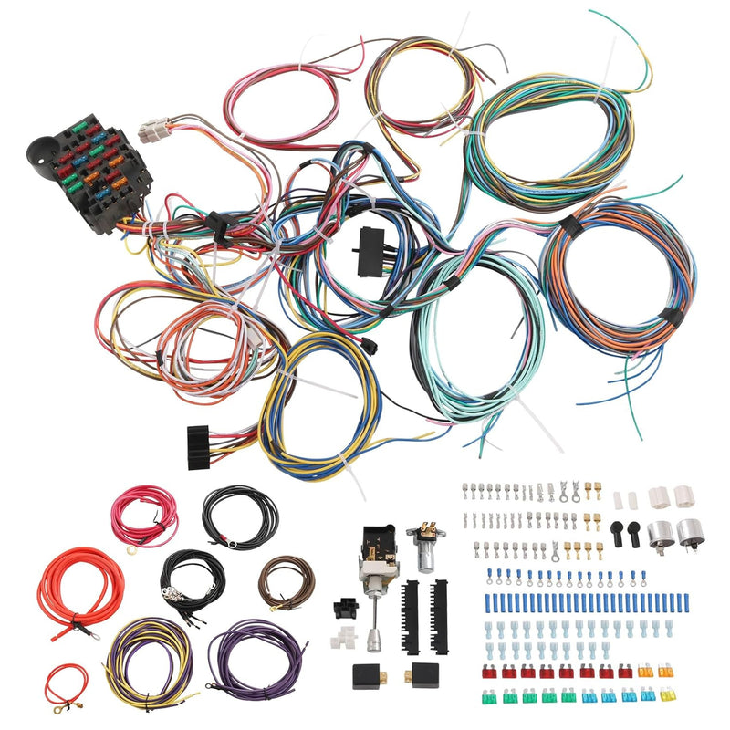 Universal 22 Circuit Wiring Harness Street Hot Rod Custom Wire Kit XL Wires