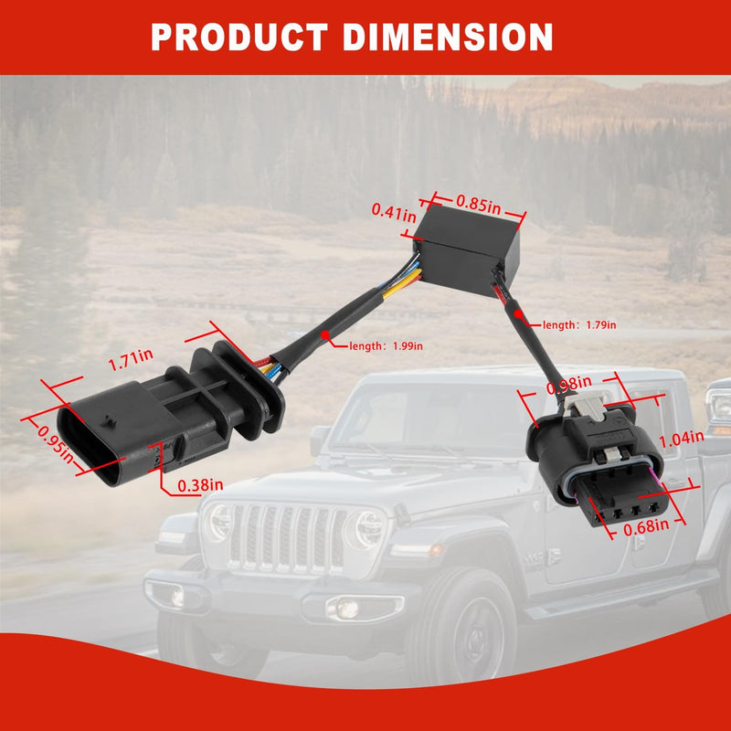 Z-LKR-OEM Locker Sensor Bypass Harness for Jeep Wrangler JL JLU JT 2018-2023