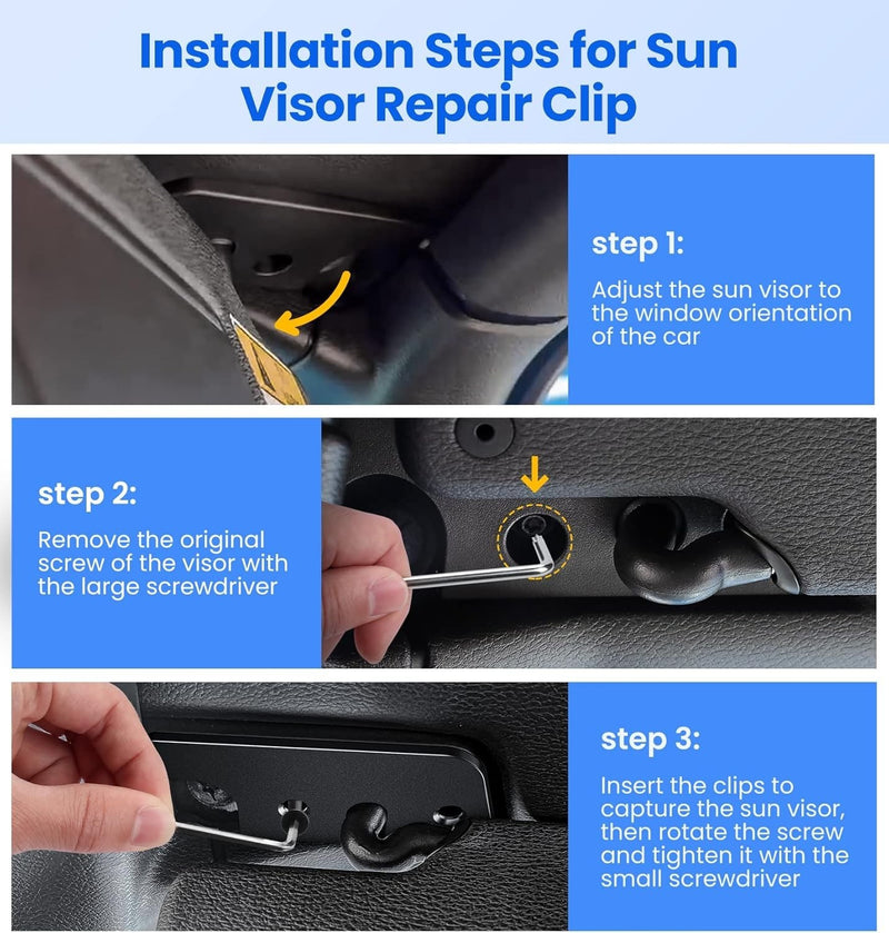 Sun Visor Kit for Jeep Wrangler JK 2018 Wrangler 2018-2023 Gladiator 2020-2023