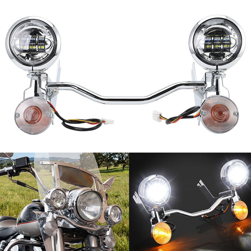 LED Passing Turn Signal Fog Spot Light Bar Fit for Harley Road King 1994-2013