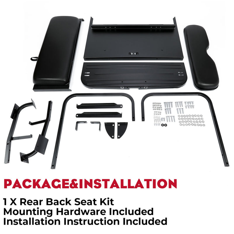 Golf Cart Flip Folding Rear Back Seat Kit Black for EZGO Marathon