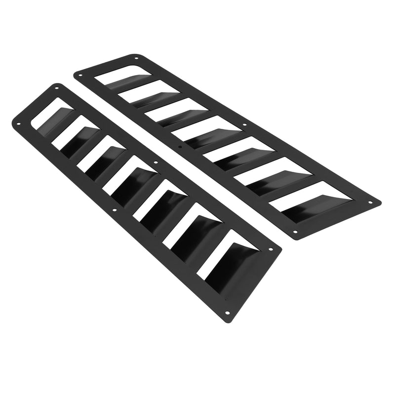 Universal Car Parts Hood Louver Vent Scoop Panel Set Cooling Kit Black