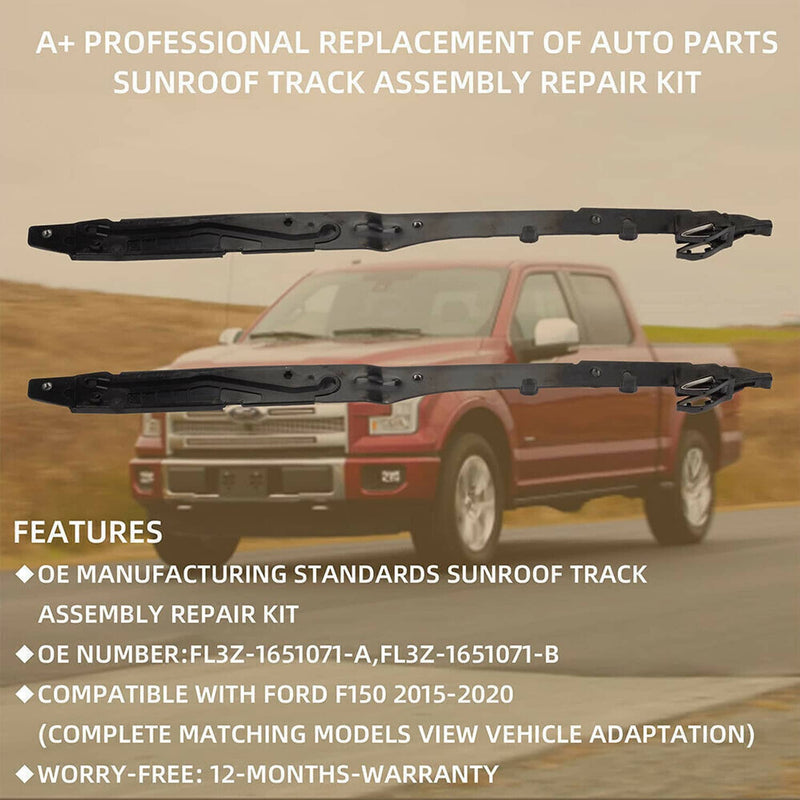 FL3Z-1651071-A Sunroof Track Guide Rails Repair Kit for Ford F150 2015-2020