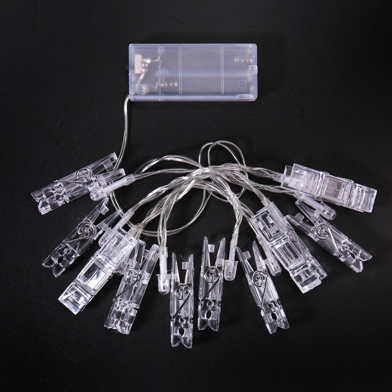 10 LED Card Photo Clip String Fairy Lights Battery Christmas Party Wedding