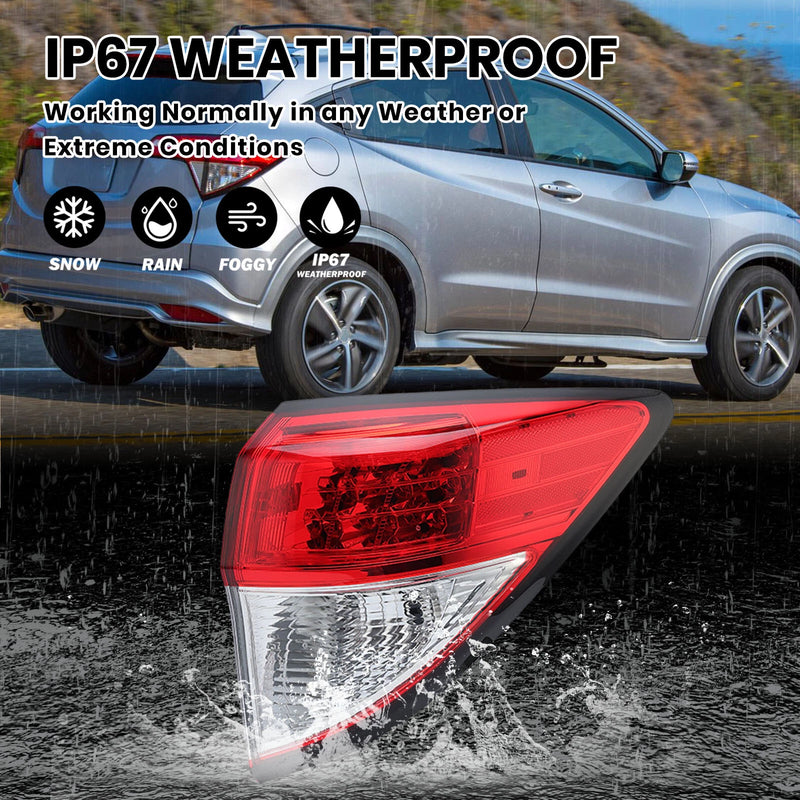 DURAFORCE Pair Tail lights For 2016-2022 Honda HR-V HRV Rear Brake Lamp Assembly W/O Bulbs
