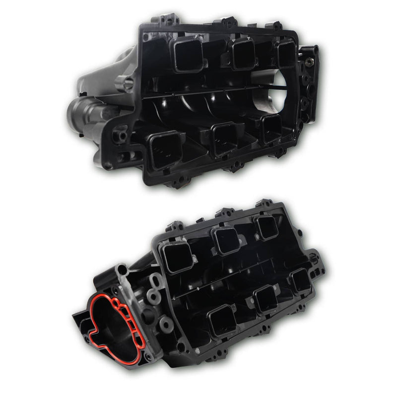 Black Upper Intake Manifold + Gasket for Chevy Buick Olds 3800 3.8L V6 95-05