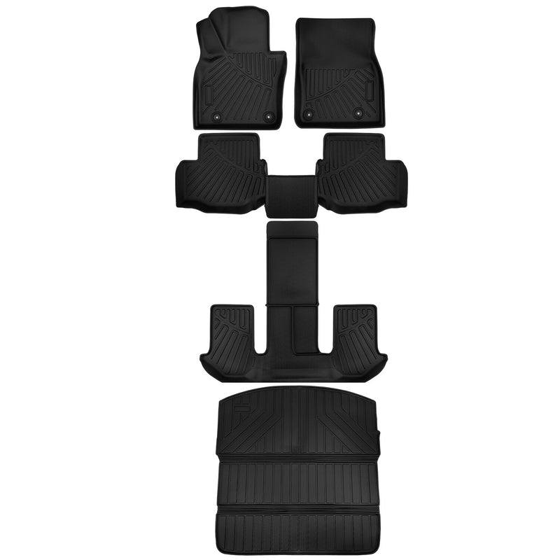 Floor Mats Trunk Cargo Liner Full Set for Mazda CX-90 7 Seaters 3 Row 2024-2025
