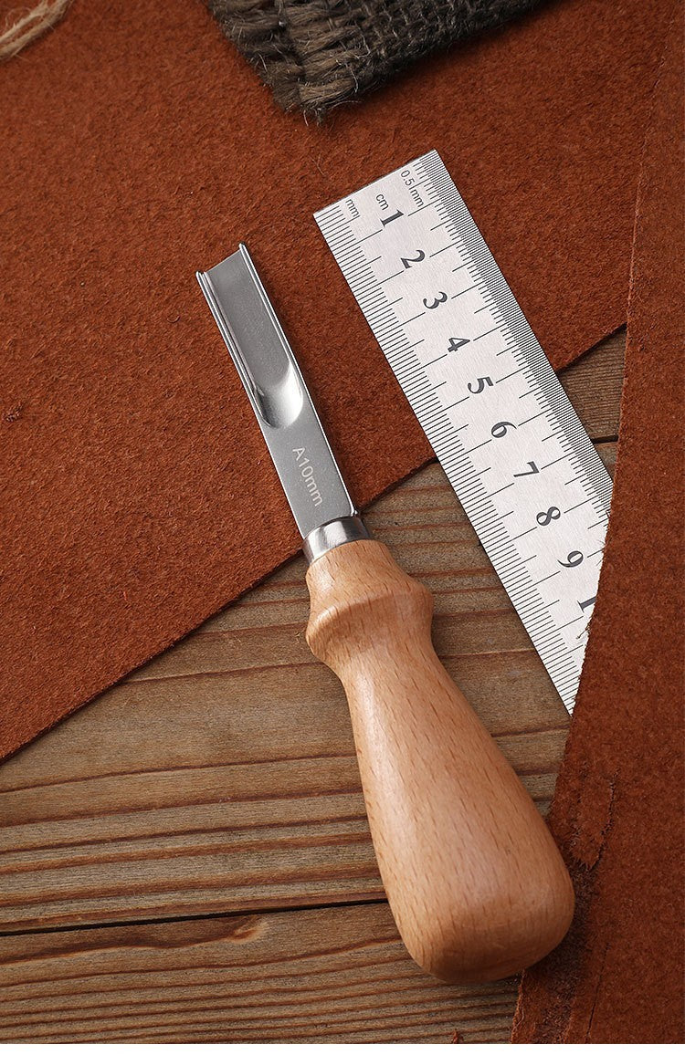 4 PCs Leather Edge Bevelers French Beveler Wide Mouth Skiving Knife Craft Tool
