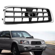 DURAFORCE Front Chrome Shell Grille with Gray Insert for Subaru Forester 2003-2005