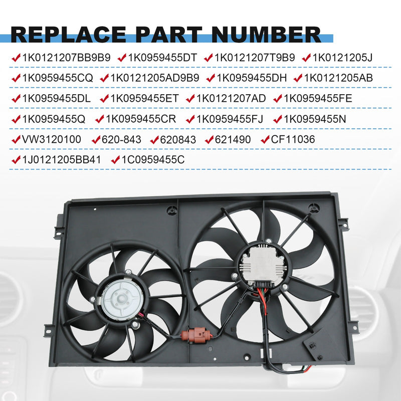 Radiator Condenser Fan for Volkswagen Jetta Beetle 2.0L 2.5L VW3120100