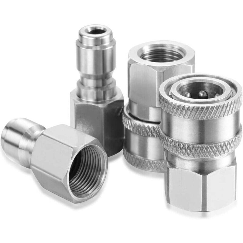 NPT 3/8 Inch Stainless Steel Quick Connector Kit Male Female 8Pcs