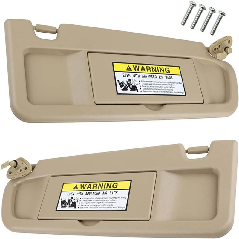 Beige Sun Visor Left Right Kit for 2006-2011 Honda Civic 2 Pieces