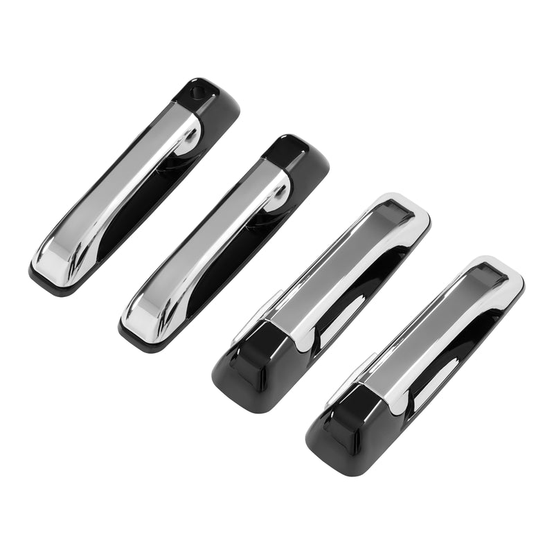 Outside Door Handle for Dodge Ram 1500 2009-24 2500 2011-24 Black Silver 4Pcs