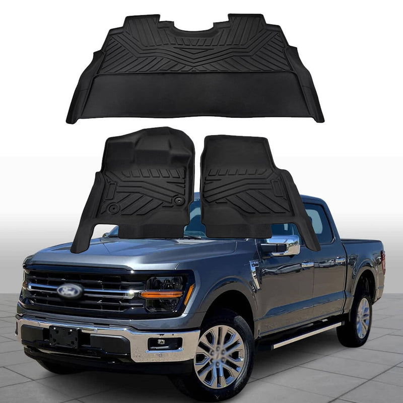 Floor Mats for Ford F-150 F150 Super Crew Cab All Weather TPE Liner 2015-2026