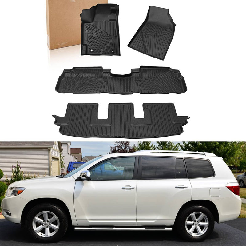 All Weather Floor Mats Liners Set for Toyota Highlander 2008-2013 Heavy Duty