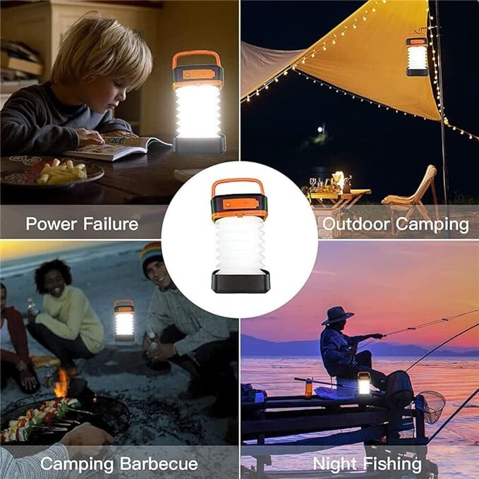 Solar Rechargeable LED Flashlight Camping Tent Light Torch Lantern Lamp