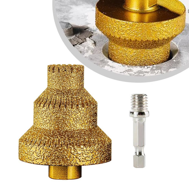 Diamond Step Pagoda Drill Bit 20/35/50mm M10 Thread Hole Opener for Tile Marble