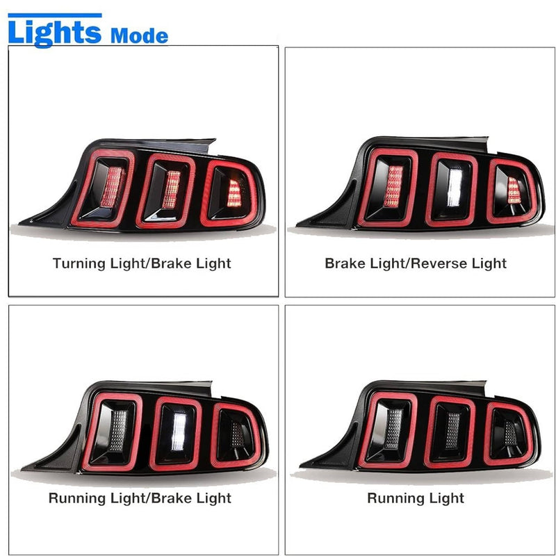 Tail Lights Black Brake Lamps for Ford Mustang 2010-2014 Full LED Sequential