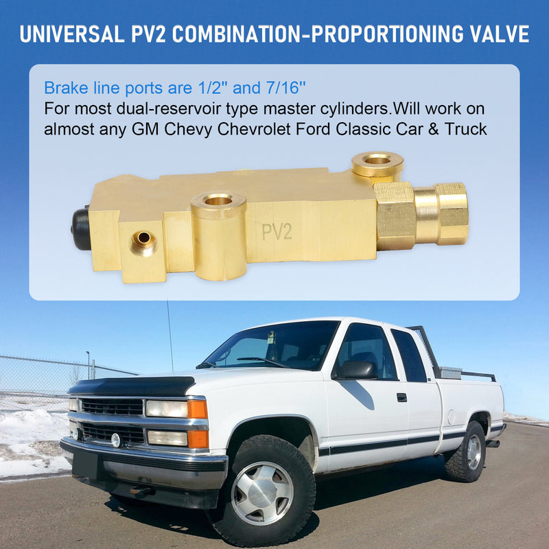 Brass Proportioning Valve for Chevy C30 C20 C10 Disc Drum Brake