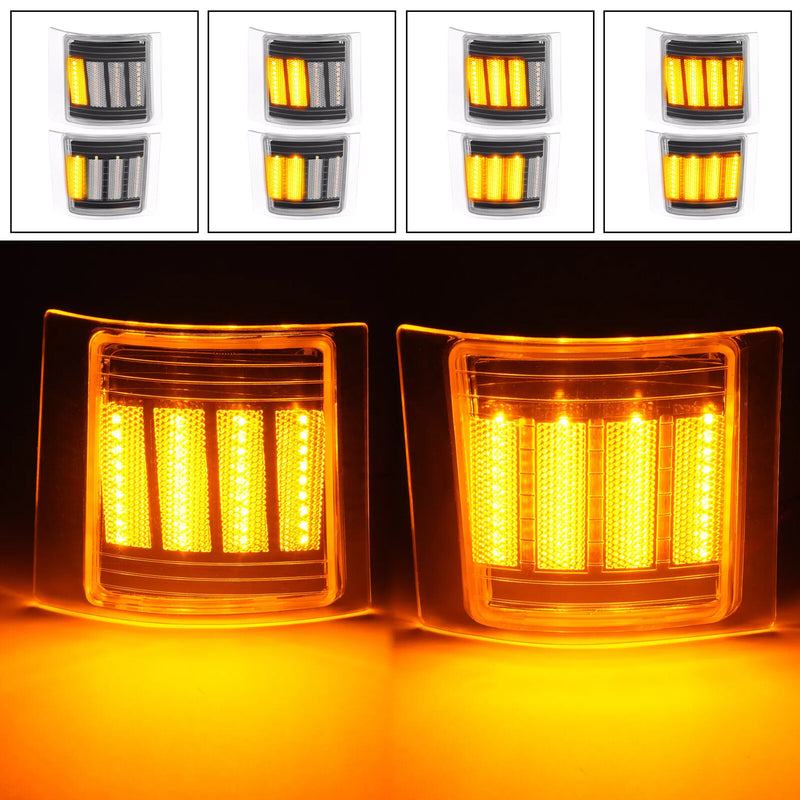 Full LED Clear Corner Side Marker Lights for Chevy C/K 1500 2500 1994-99 4PCS