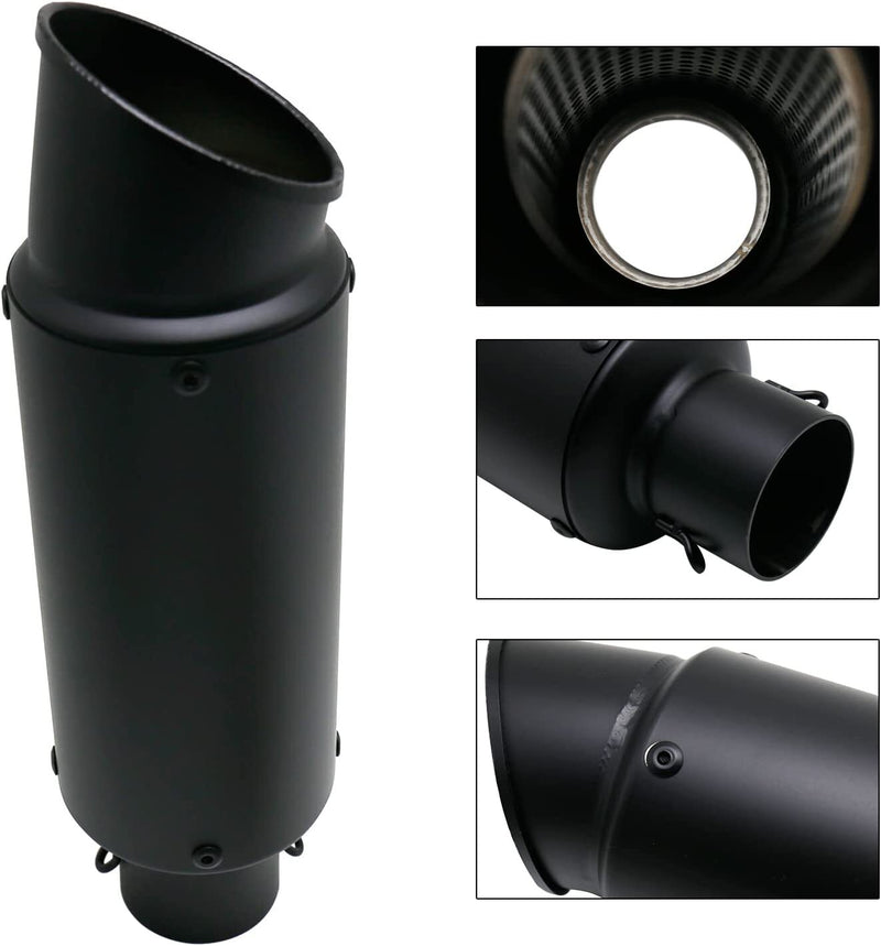 Universal Motorcycle Exhaust Muffler Tail Pipe Slip On DB Killer Black