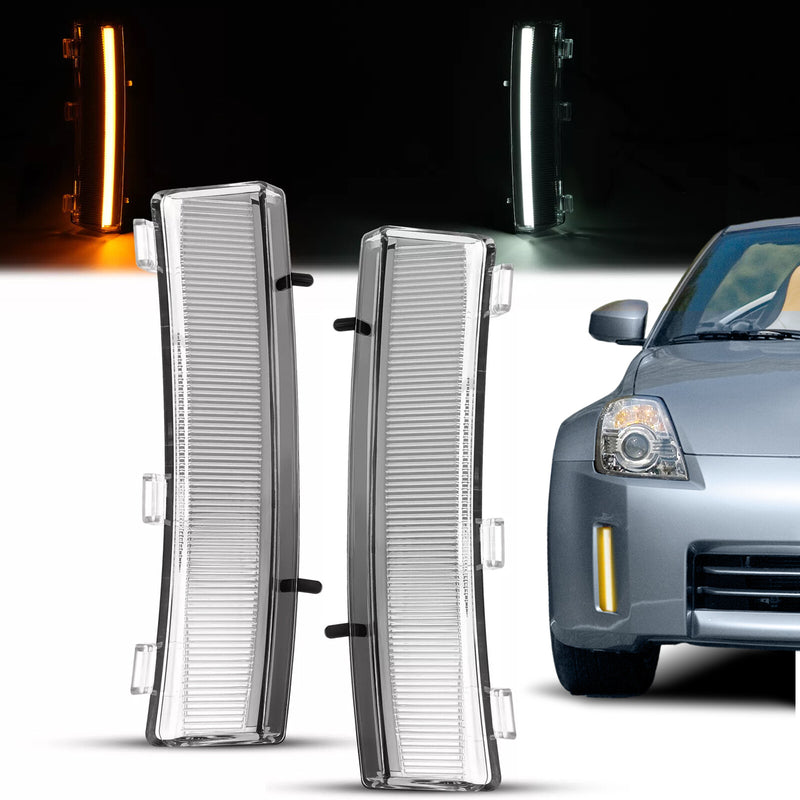 Switchback Clear Lens Turn Signal Lights Side Marker for Nissan 350Z LCI 06-09