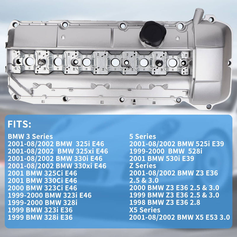 11121703341 Aluminum Valve Cover for BMW E36 E39 323is 328is 528i M3 Z3