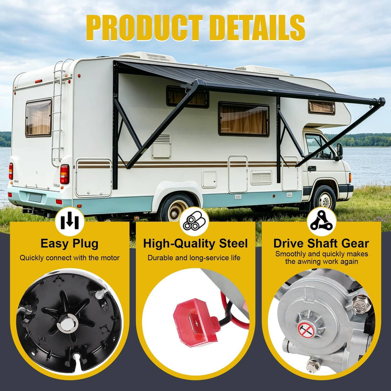R001326BLK RV Awning Motor Drive Repair Kit Assembly for Carefree Travel'R Patio