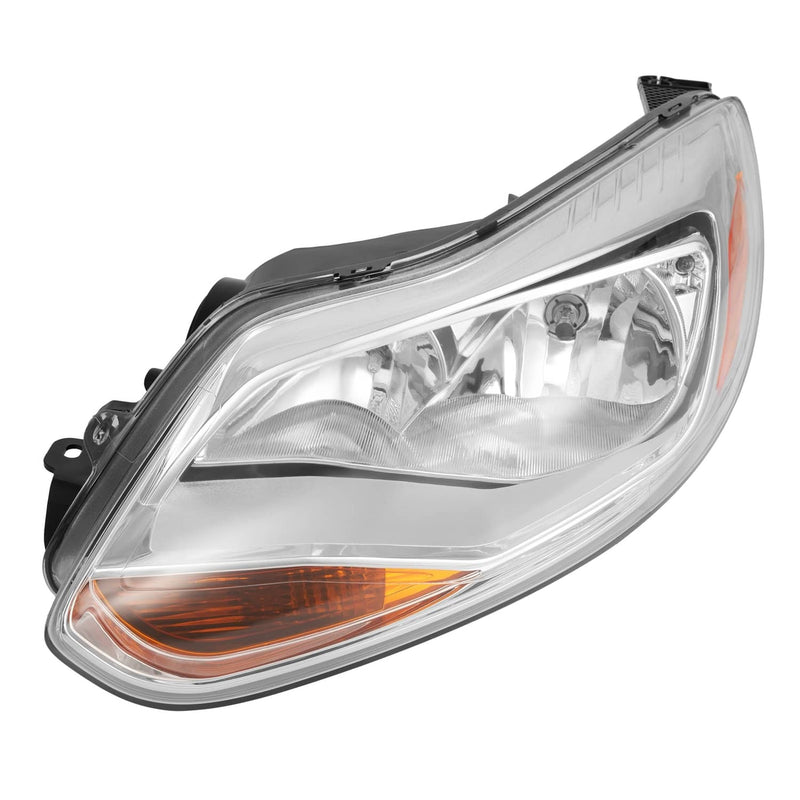 DURAFORCE Clear Lens Halogen Left Driver Side Headlight for Ford Focus 2012-2014 W/Bulb