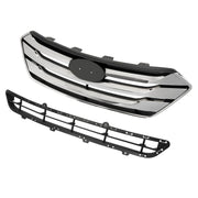 DURAFORCE Front Upper Lower Bumper Grille Set for Hyundai Santa Fe Sport 2013-2016