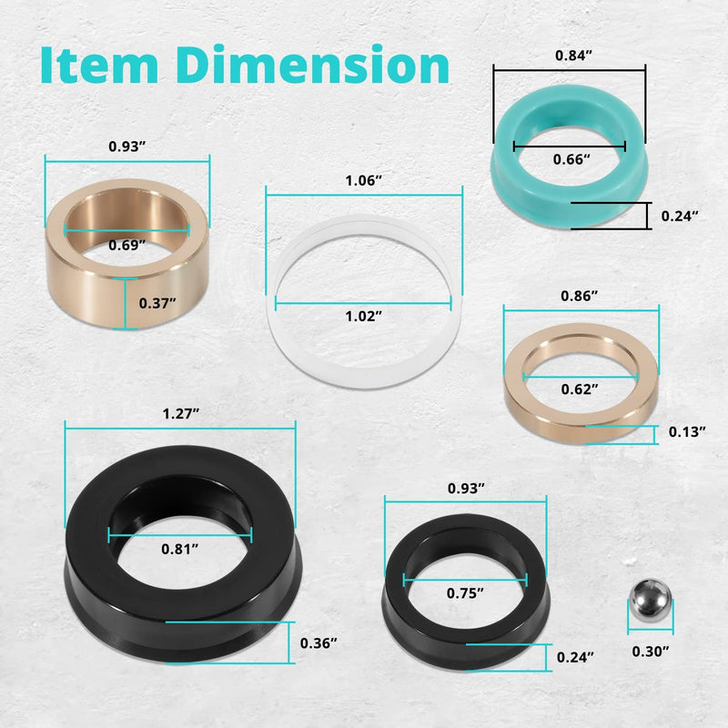 241623 Pump Repair Kit Fit for Fireball 300 50:1 and Dynastar 10:1 Grease Pumps