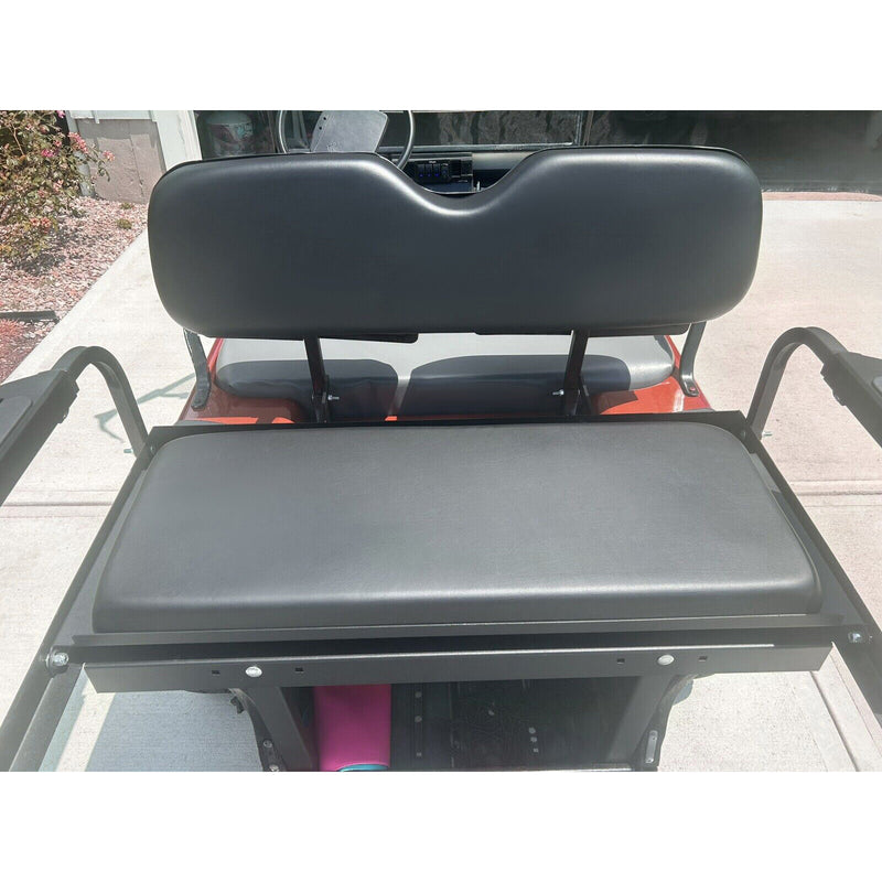 Golf Cart Flip Folding Rear Back Seat Kit Black for EZGO Marathon