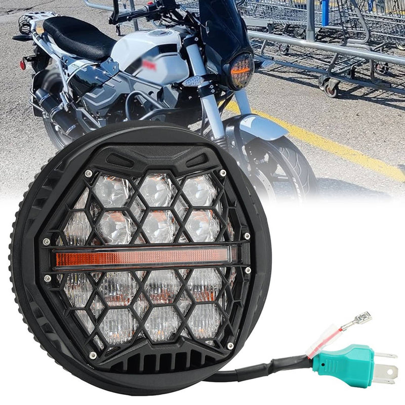 5.75'' LED Honeycomb Headlight Hi/Lo DRL for Harley Dyna StreetBob Sportster XL