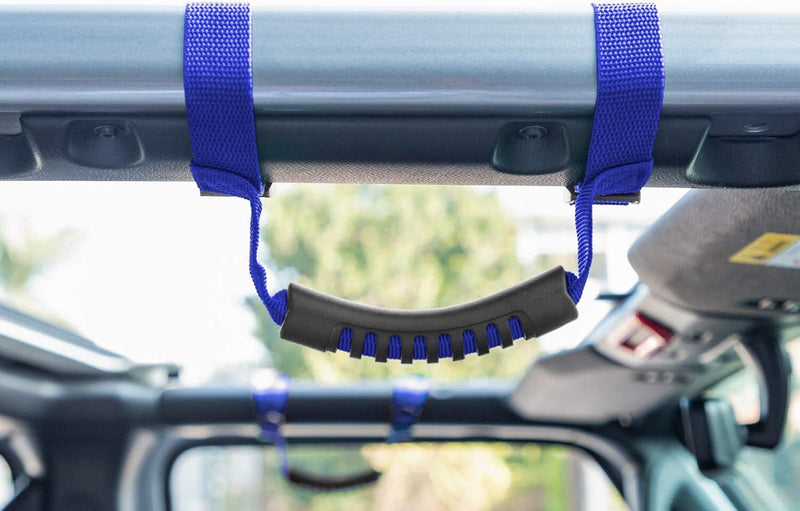 Blue Roll Bar Grab Handles for Jeep Wrangler TJ JK JL 1955-2022 4 Pcs
