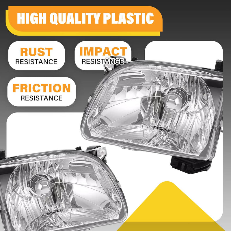 DURAFORCE Headlights Headlamps W/Bulb Driver Passenger for Toyota Tacoma 2001-2004
