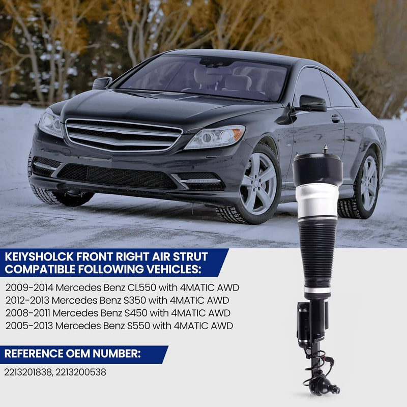 Front Right Air Suspension Strut for Mercedes 4-Matic 3.0L 4.7L 5.5L 2008-2014