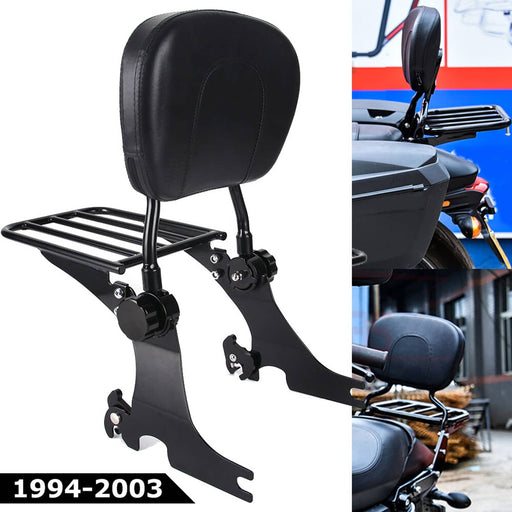 DURAFORCE Detachable Sissy Bar Backrest Luggage Rack for Harley Sportster XL1200 883 1994-