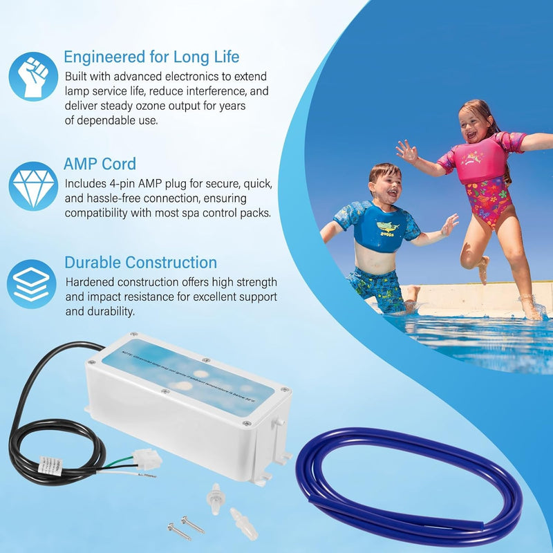 1106523 EUV3 Spa Ozonator Kit 4-Pin AMP for Hot Tubs Spas Up to 800 Gallons
