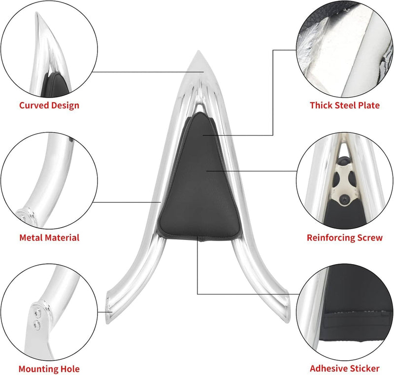 22'' Chrome Backrest Sissy Bar for Harley Road King Electra Glide 1997-2008