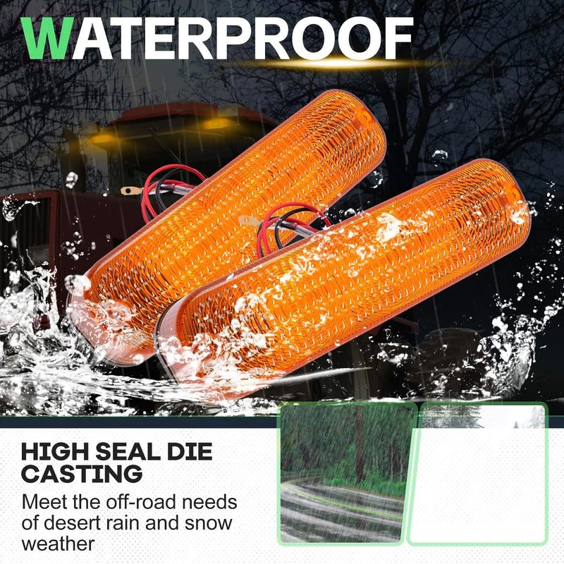 #AR60250 4 LED Amber Flashing Cab Lights for John Deere 30 Series 4030 4230 8450