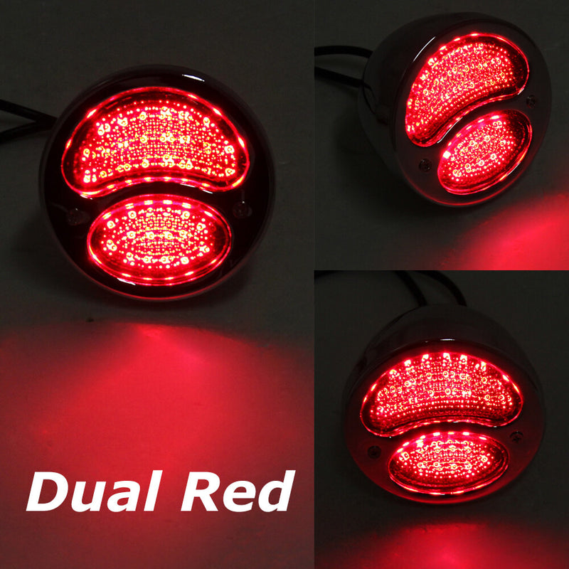 Chrome LED Tail Lights Brake Stop for Ford Model A Hot Rat Street Rod 2x