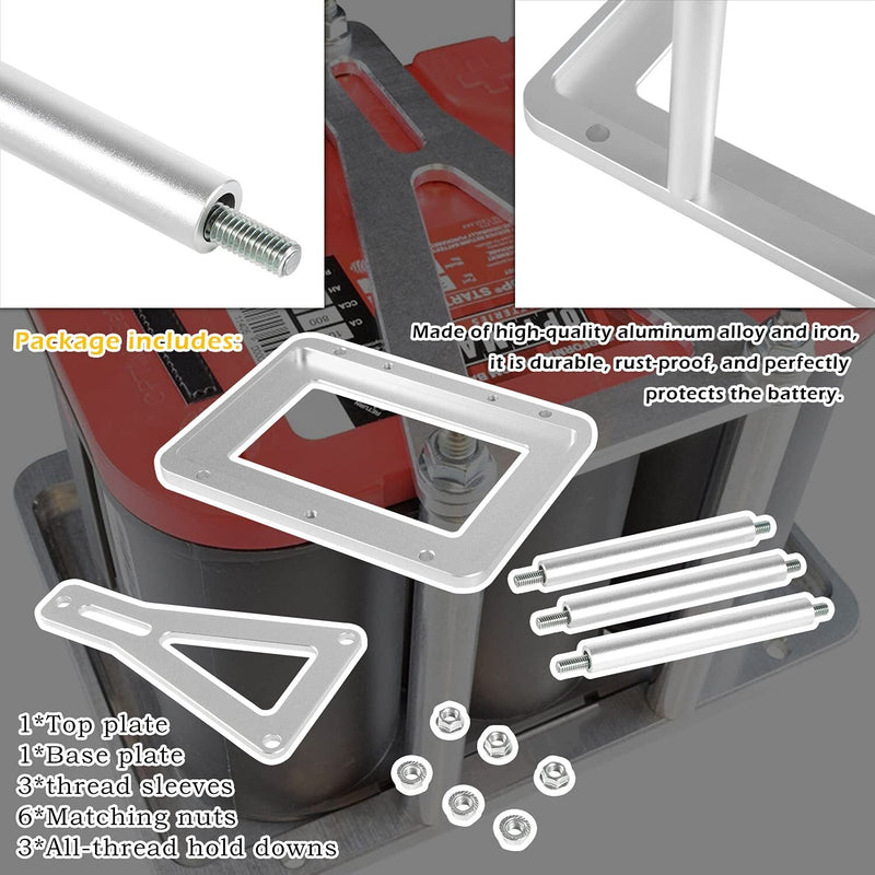 551181 Universal Aluminum Battery Tray Hold Down Trunk Relocation Box