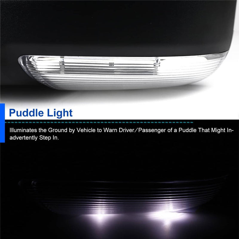 Left Driver Manual Fold Heated Temp Sensor Mirror for Dodge Ram 1500 2013-19